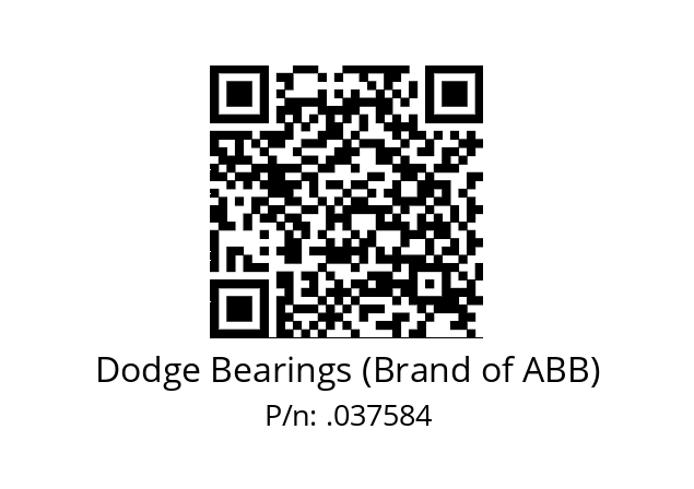   Dodge Bearings (Brand of ABB) .037584