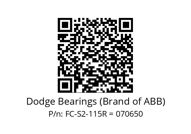   Dodge Bearings (Brand of ABB) FC-S2-115R = 070650