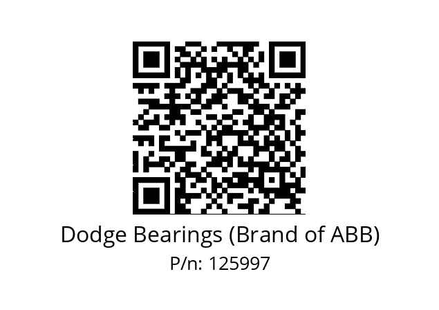   Dodge Bearings (Brand of ABB) 125997