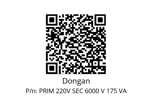   Dongan PRIM 220V SEC 6000 V 175 VA