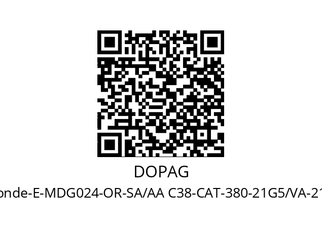   DOPAG Sonde-E-MDG024-OR-SA/AA C38-CAT-380-21G5/VA-214/D10