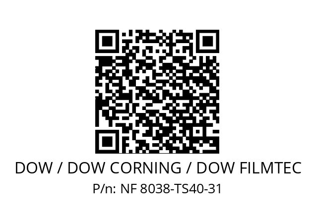   DOW / DOW CORNING / DOW FILMTEC NF 8038-TS40-31