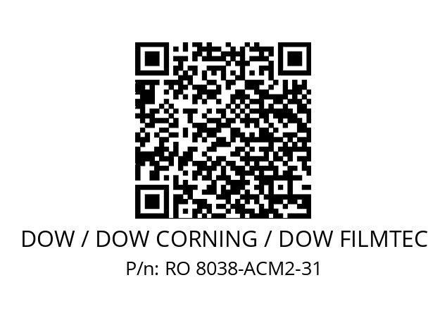   DOW / DOW CORNING / DOW FILMTEC RO 8038-ACM2-31