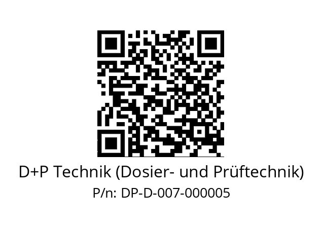   D+P Technik (Dosier- und Prüftechnik) DP-D-007-000005