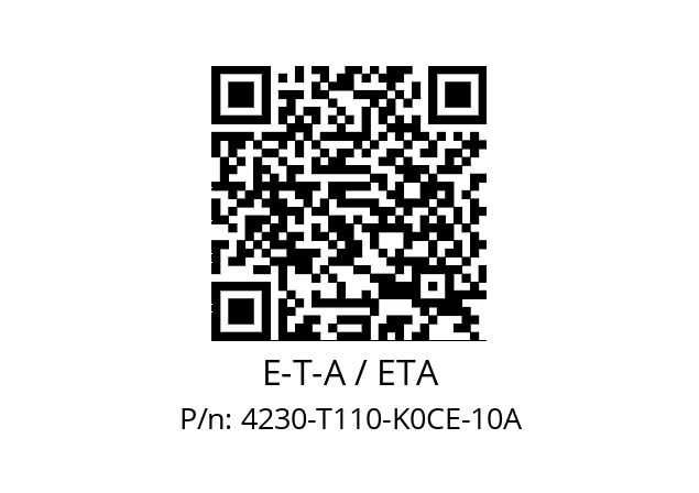 Miniature Circuit Breaker  E-T-A / ETA 4230-T110-K0CE-10A