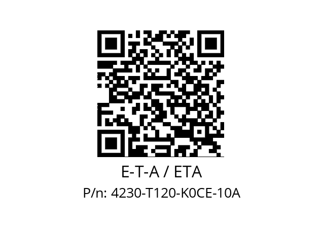 Miniature Circuit Breaker  E-T-A / ETA 4230-T120-K0CE-10A