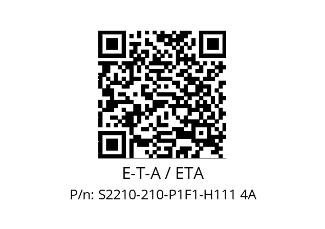   E-T-A / ETA S2210-210-P1F1-H111 4A