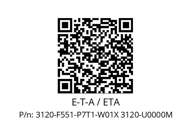   E-T-A / ETA 3120-F551-P7T1-W01X 3120-U0000M