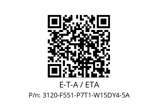   E-T-A / ETA 3120-F551-P7T1-W15DY4-5A