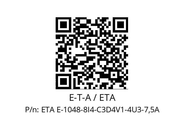   E-T-A / ETA ETA E-1048-8I4-C3D4V1-4U3-7,5A