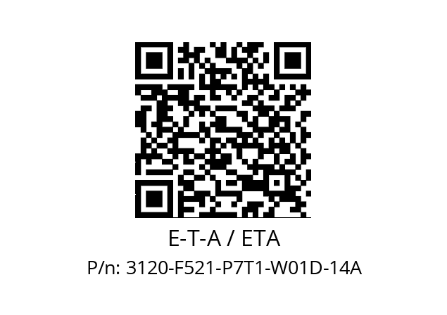   E-T-A / ETA 3120-F521-P7T1-W01D-14A