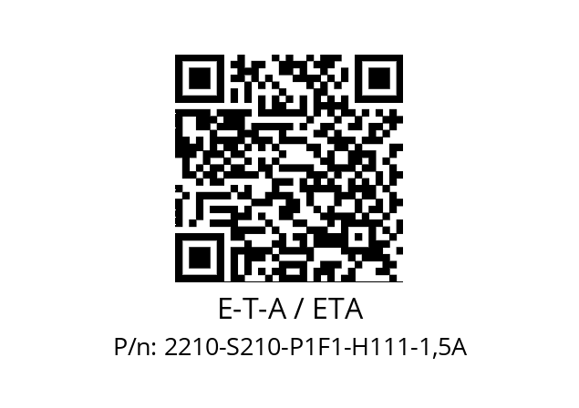   E-T-A / ETA 2210-S210-P1F1-H111-1,5A