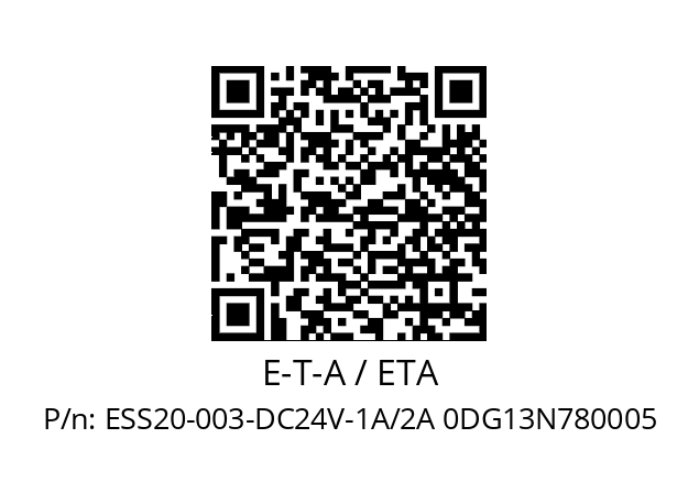   E-T-A / ETA ESS20-003-DC24V-1A/2A 0DG13N780005