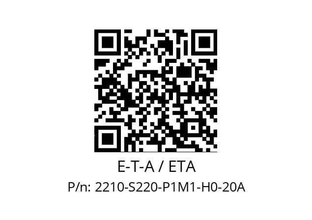   E-T-A / ETA 2210-S220-P1M1-H0-20A