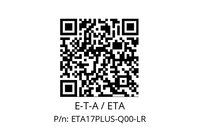   E-T-A / ETA ETA17PLUS-Q00-LR