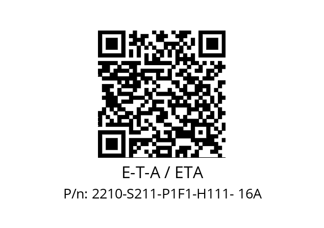   E-T-A / ETA 2210-S211-P1F1-H111- 16A