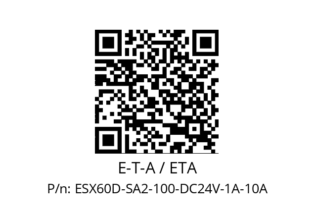   E-T-A / ETA ESX60D-SA2-100-DC24V-1A-10A