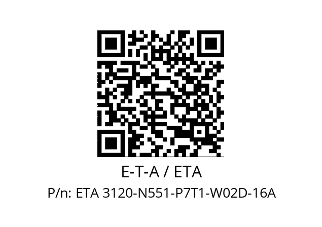   E-T-A / ETA ETA 3120-N551-P7T1-W02D-16A