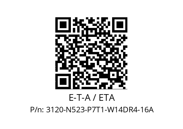   E-T-A / ETA 3120-N523-P7T1-W14DR4-16A