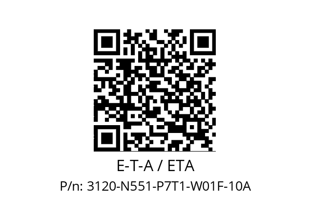   E-T-A / ETA 3120-N551-P7T1-W01F-10A