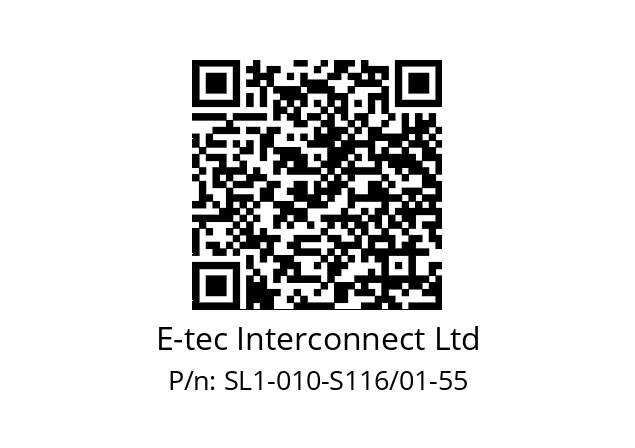   E-tec Interconnect Ltd SL1-010-S116/01-55