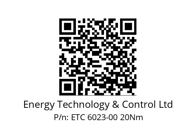   Energy Technology & Control Ltd ETC 6023-00 20Nm