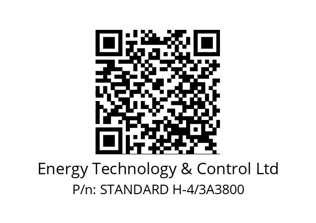   Energy Technology & Control Ltd STANDARD H-4/3A3800