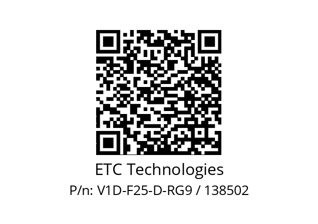   ETC Technologies V1D-F25-D-RG9 / 138502