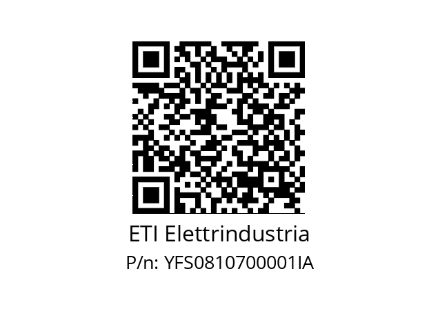   ETI Elettrindustria YFS0810700001IA