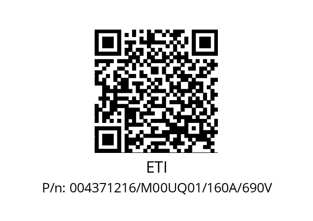   ETI 004371216/M00UQ01/160A/690V