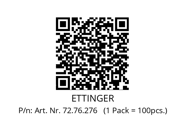   ETTINGER Art. Nr. 72.76.276   (1 Pack = 100pcs.)