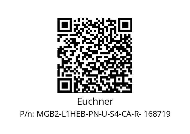  168719 Euchner MGB2-L1HEB-PN-U-S4-CA-R- 168719