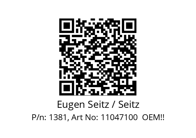   Eugen Seitz / Seitz 1381, Art No: 11047100  OEM!!