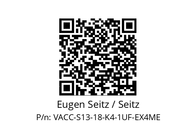   Eugen Seitz / Seitz VACC-S13-18-K4-1UF-EX4ME