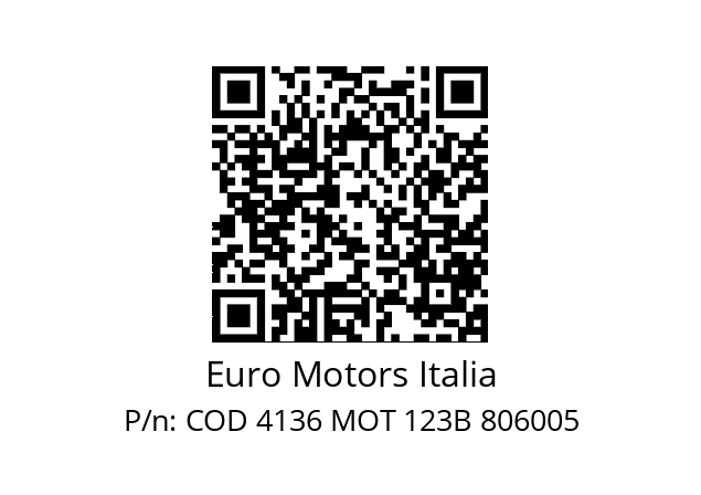   Euro Motors Italia COD 4136 MOT 123B 806005