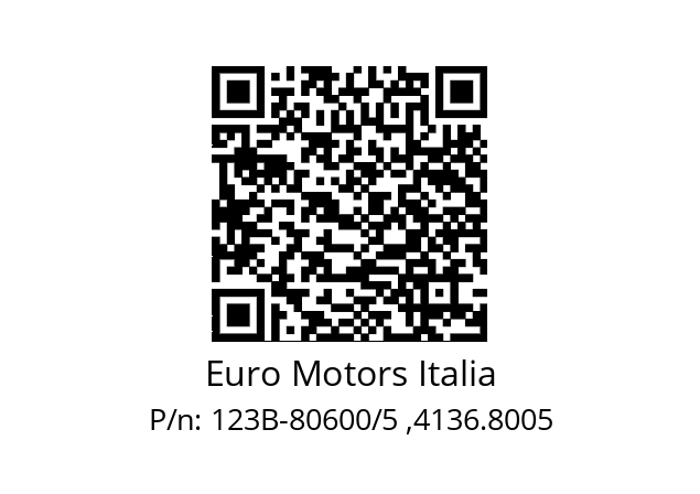   Euro Motors Italia 123B-80600/5 ,4136.8005