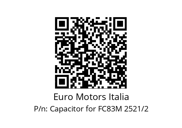   Euro Motors Italia Capacitor for FC83M 2521/2