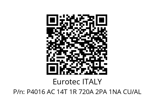   Eurotec ITALY P4016 AC 14T 1R 720A 2PA 1NA CU/AL