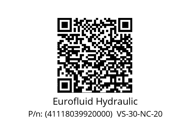   Eurofluid Hydraulic (41118039920000)  VS-30-NC-20