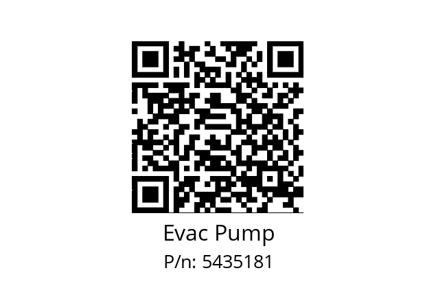   Evac Pump 5435181