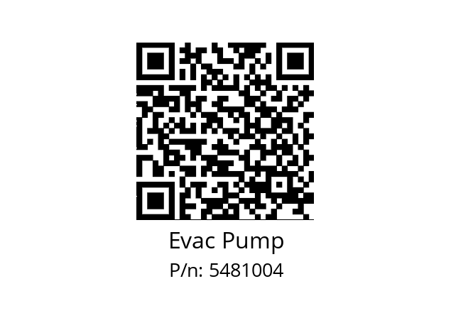   Evac Pump 5481004