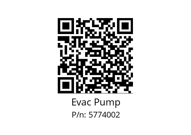   Evac Pump 5774002