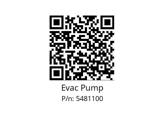   Evac Pump 5481100