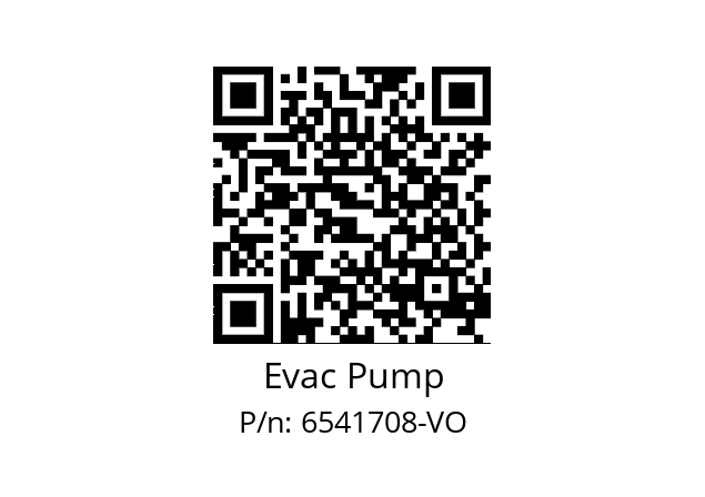   Evac Pump 6541708-VO