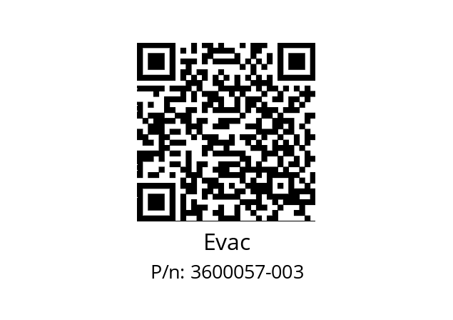   Evac 3600057-003