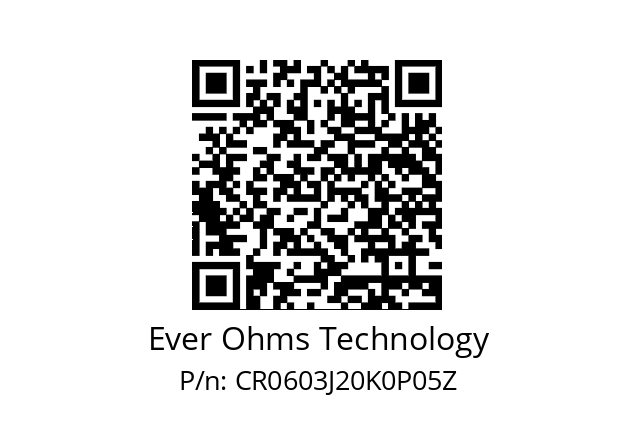   Ever Ohms Technology CR0603J20K0P05Z