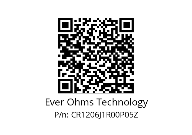   Ever Ohms Technology CR1206J1R00P05Z