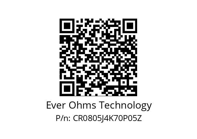   Ever Ohms Technology CR0805J4K70P05Z