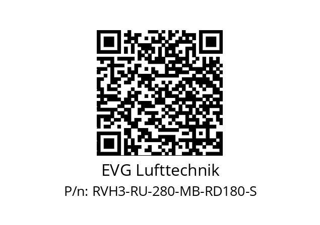   EVG Lufttechnik RVH3-RU-280-MB-RD180-S