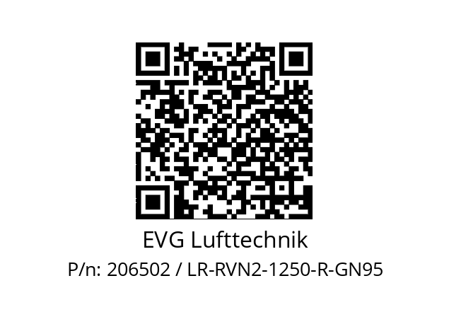   EVG Lufttechnik 206502 / LR-RVN2-1250-R-GN95